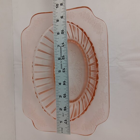 Vintage 1930's Jeannette Glass Adam Pattern in Pink Depression Oval Serving Bowl - Picture 6 of 10